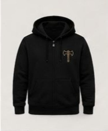 ÆTTAR Embroidery Hoodie – Black Runes & Axe