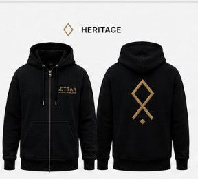 ÆTTAR Embroidery Zipped Hoodie - Axe