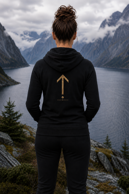 Ladies Zip Up Hoodie Strength symbol