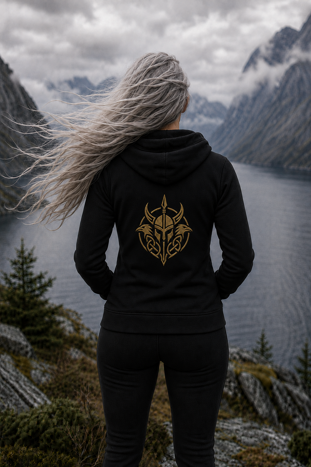 Ladies Zip Up Hoodie Viking Guardian
