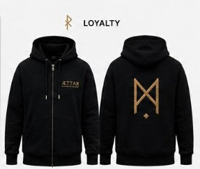 ÆTTAR Embroidery Zipped Hoodie - Axe