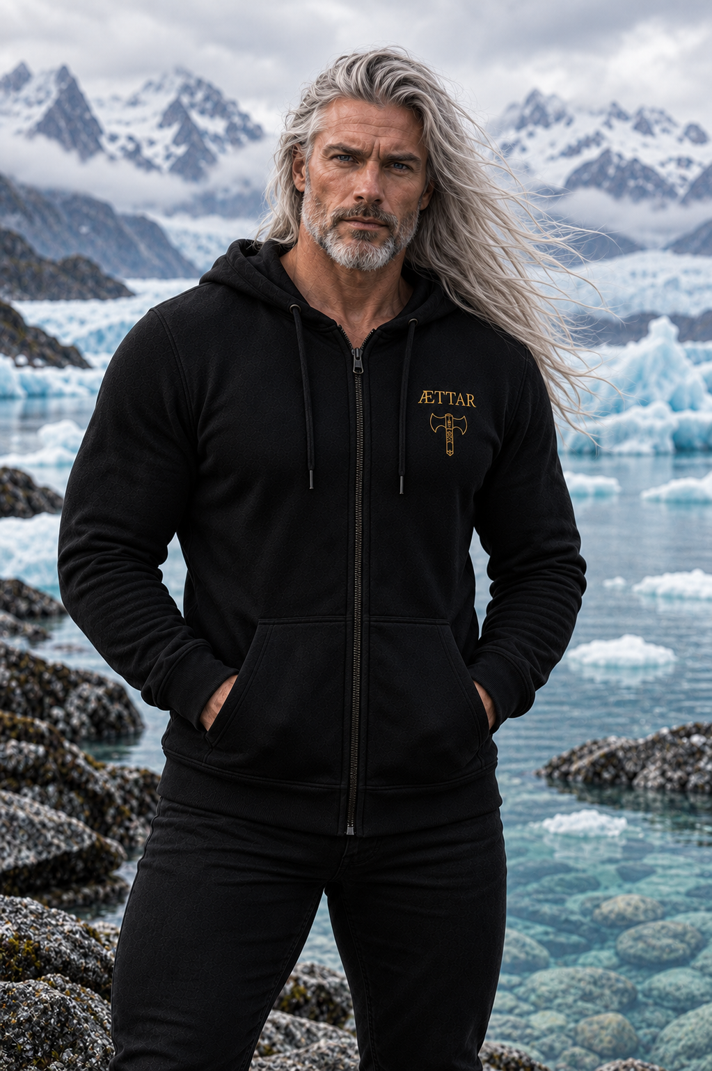 ÆTTAR Men’s Symbolic Zip-Up Hoodie