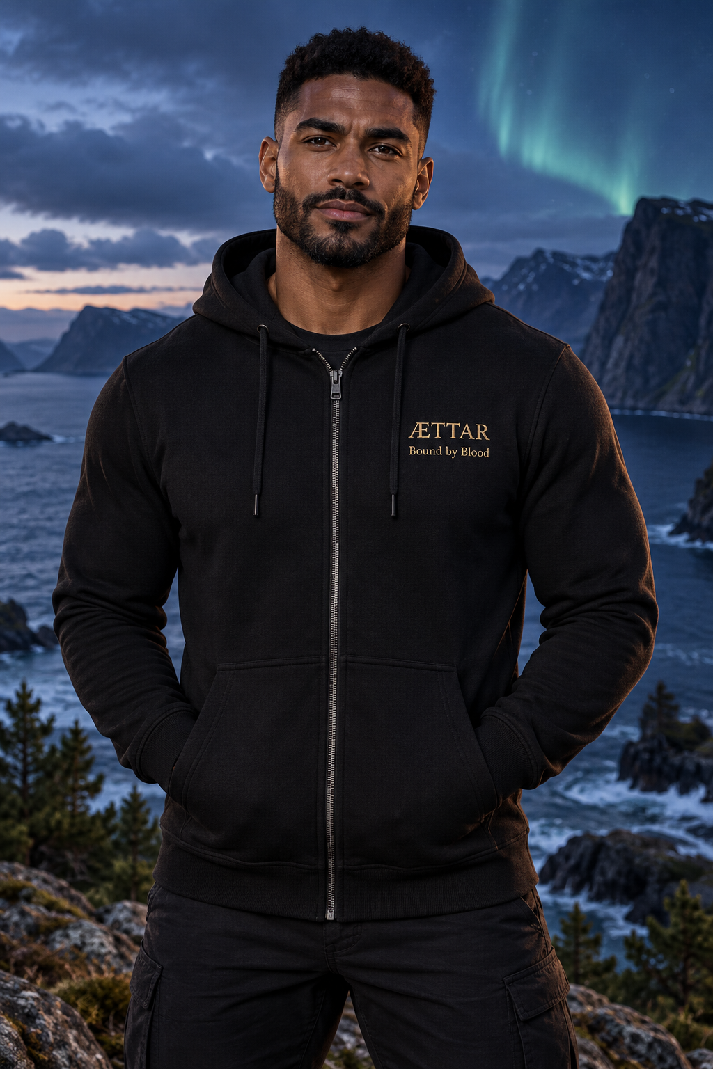 ÆTTAR Men’s Strength Zip-Up Hoodie