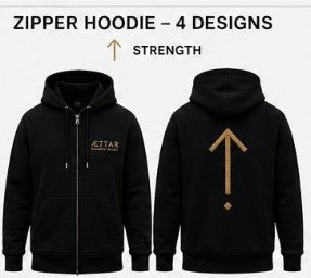 ÆTTAR Embroidery Zipped Hoodie - Axe